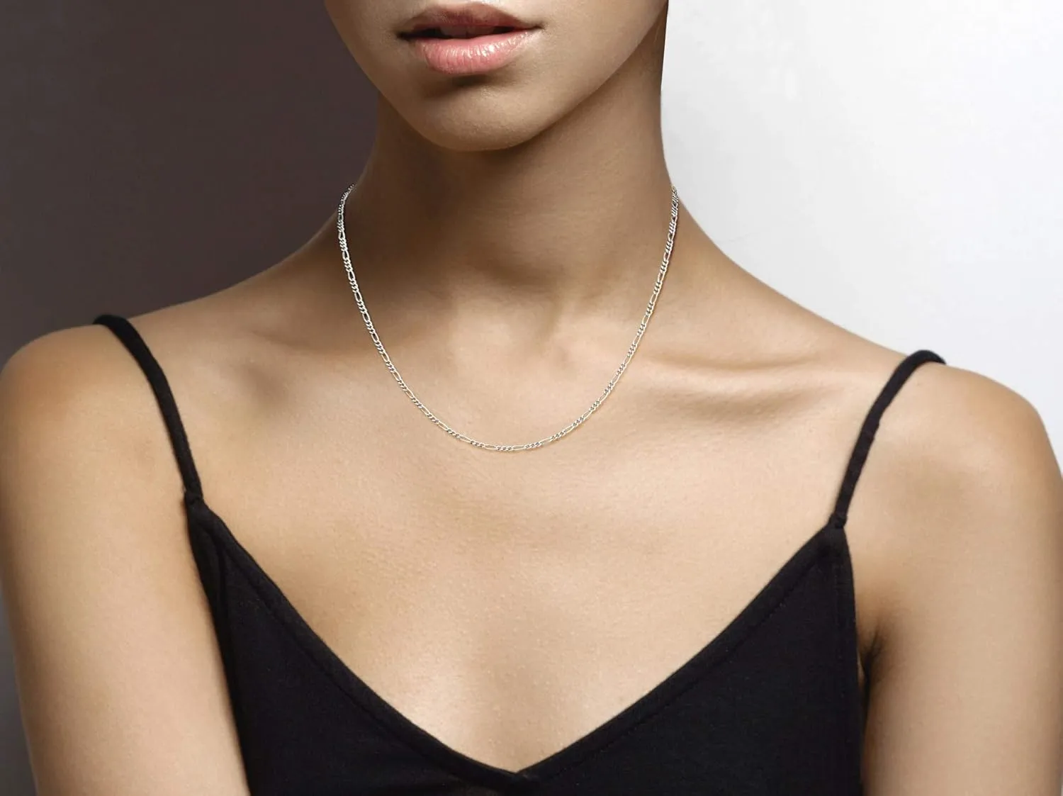 Miabella Solid 925 Sterling Silver Italian 2.3mm Diamond-Cut Figaro Link Chain Necklace for Women Men, Made in Italy