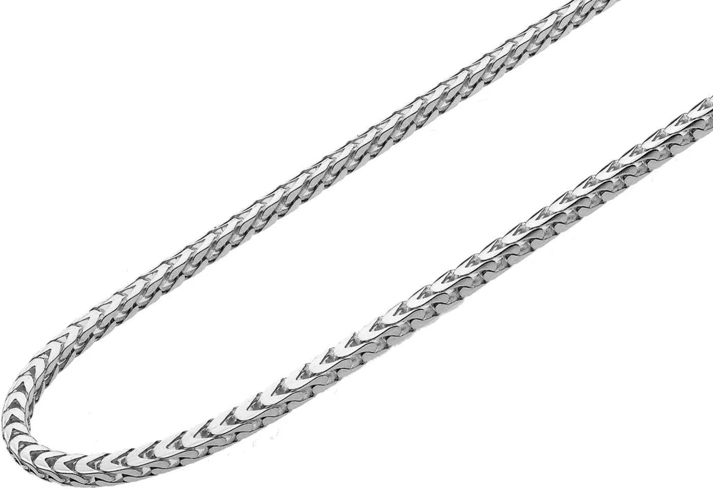 Miabella Solid 925 Sterling Silver Italian 2.5mm Franco Square Box Link Chain Necklace for Men, Made in Italy