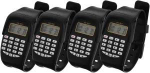 Mikikit Calculator Watch 4pcs Operation Practical Wrist Portable Watch Geometric Calculators for Watch, Type Calculator Girls, Watch- Universal Calculating