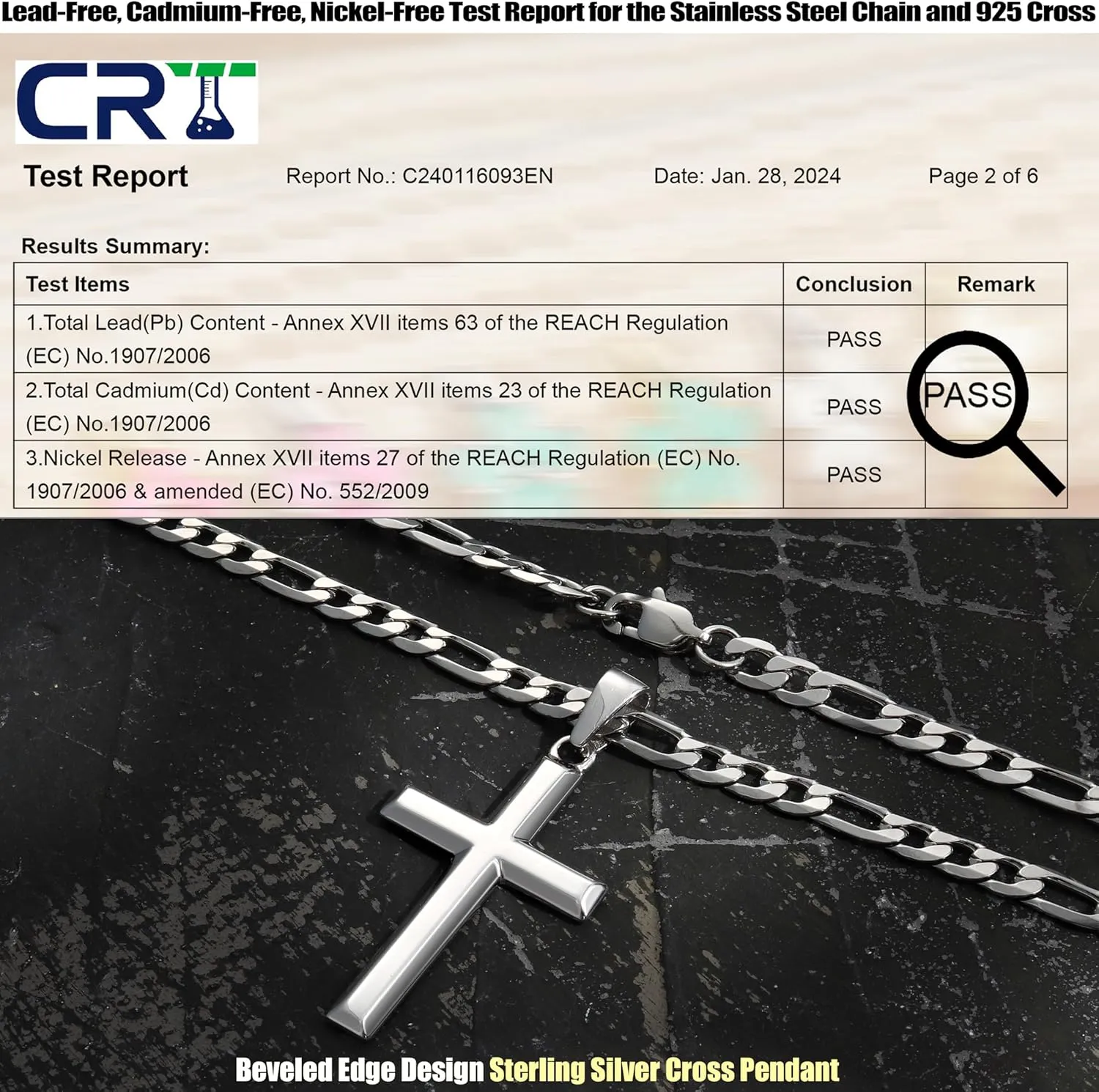 MILACOLATO 925 Sterling Silver Cross Necklace for Men Women, 5mm Stainless Steel Diamond-Cut Durable Figaro Link Chain or Cuban Link Curb Chain for Men, Mens Silver Crucifix Cross Pendant Necklaces Jewelry 16-30 Inches