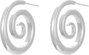 Minimalist Circular Vortex Stud Earrings Spiral Design Stylish Lightweight Ear Studs for Women Men