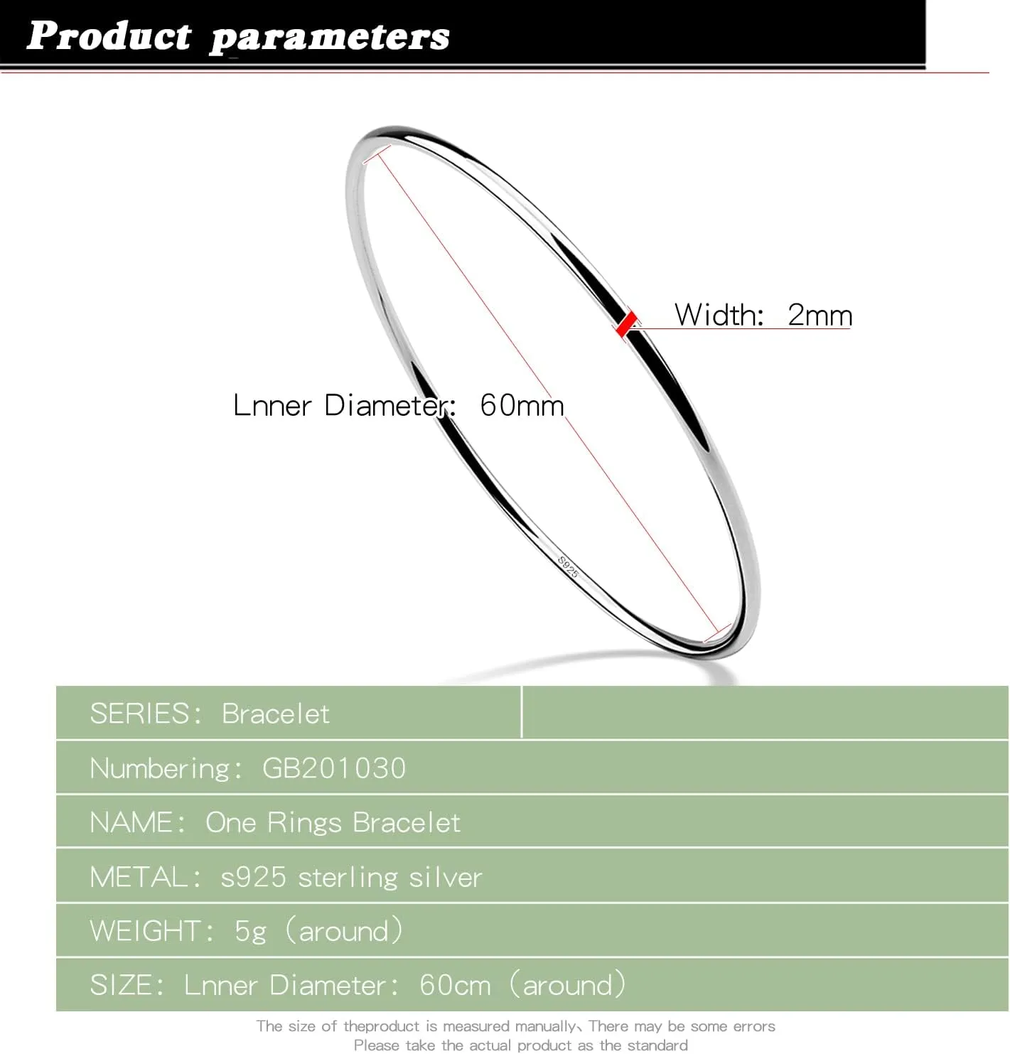 Minimalist Original 925 Sterling Silver Banglest Women DIY Stackable 1/2/3.Countless Set Bracelet 2MM Thick Diameter 60mm-65mm-68mm Jewelry Gift Wife Her