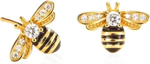 Namana Sterling Silver Bumble Bee Stud Earrings for Women, 925 Sterling Silver Bee Earrings for Women, Dainty Earrings in a Bumble Bee Design, Bee Jewelry Gifts for Women