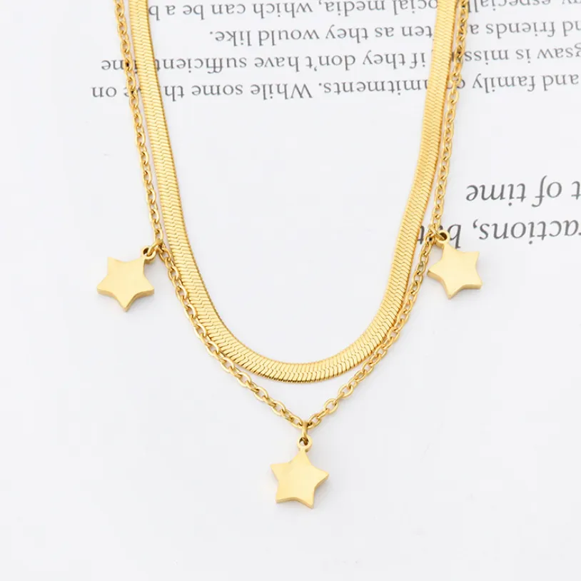 Natural Shell Star 2 Layers Chain Charm Anklet For Women