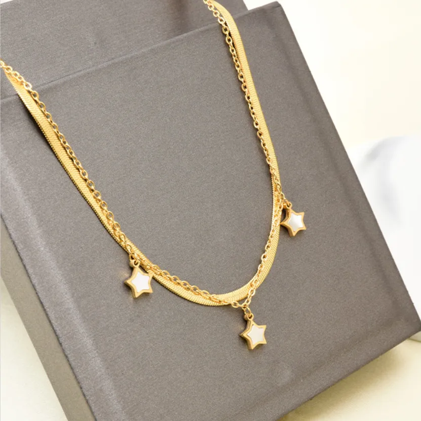Natural Shell Star 2 Layers Chain Charm Anklet For Women
