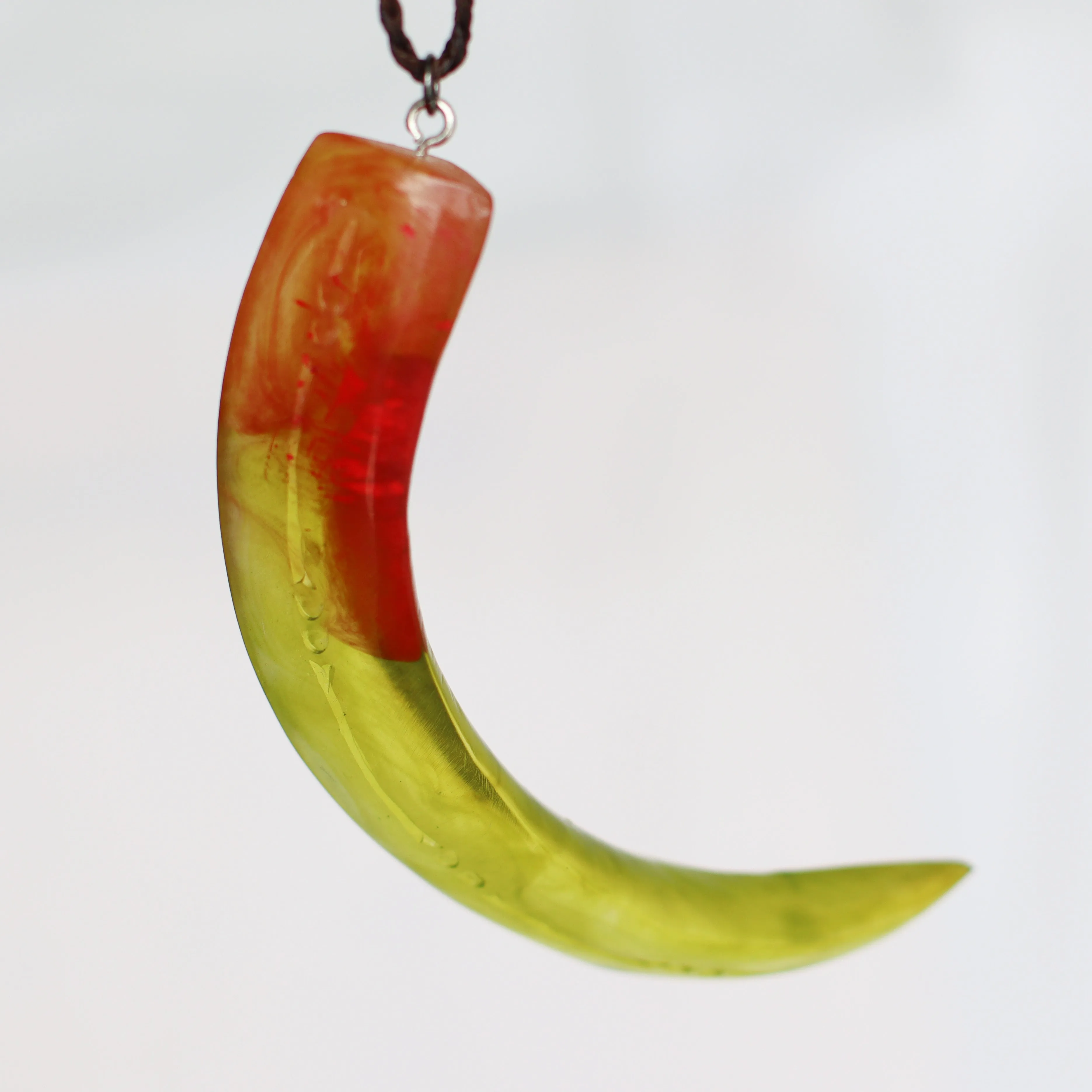 Necklace Red & Lime Green, Resin Rei