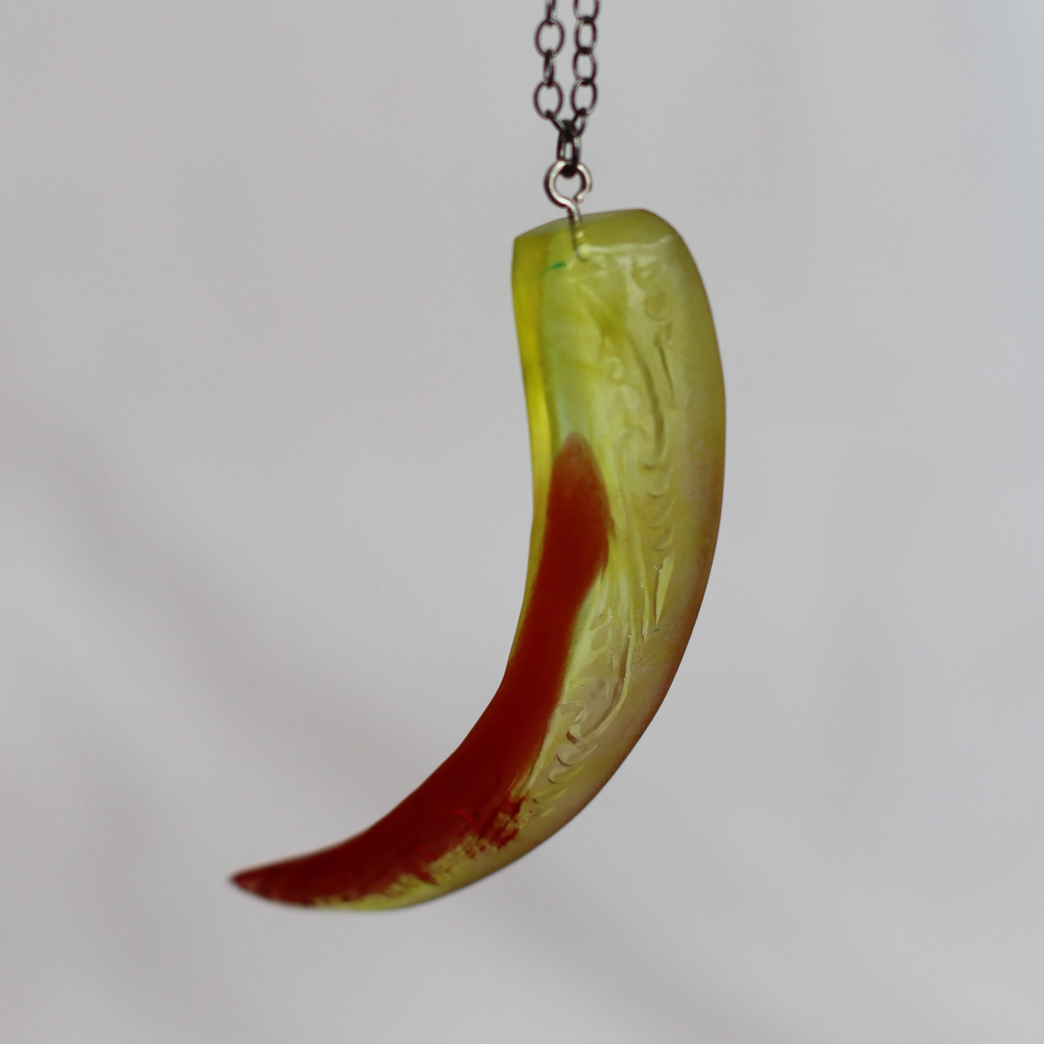 Necklace Red & Lime Green, Resin Rei