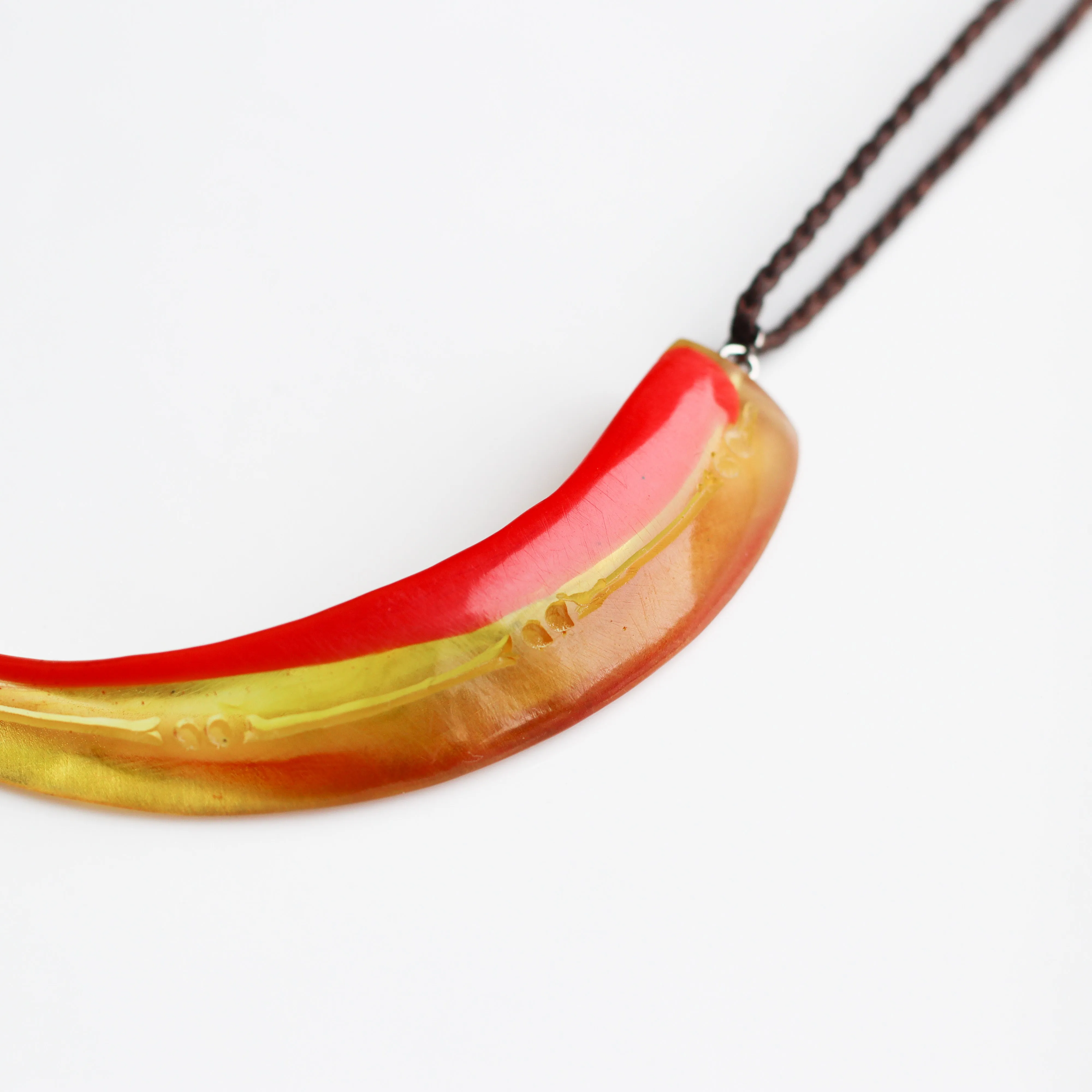 Necklace Red & Lime Green, Resin Rei