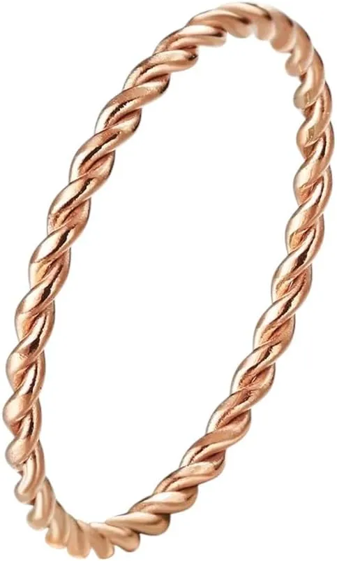 New 2025 1Pc Stainless Spiral Finger Rings For Women Men Gold Plated Round Wedding Couple Rings Jewelry Party Gift Jewelry Gift Fashion Trendy Accessories Creative