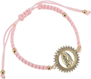New For Trendy 2025 Stylish Bohemian Braided Cord Virgin Mary Bracelet Adjustable Cross Catholic Prayer Wrap Bracelet Women's Religious Jewelry Fashion Accessories Creative Gift