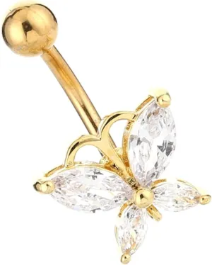 NOLITOY Butterfly Belly Button Navel Ring Stylish Piercing Jewelry Body Piercing Studs for Parties
