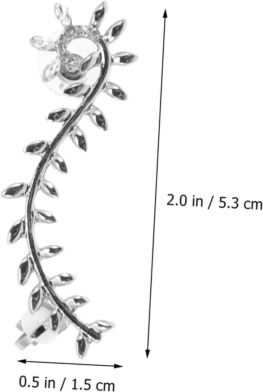 NOLITOY Stylish Leaf Ear Clips for Women Non Piercing Cuff Earrings Unique Design Comfortable Ear Wraps for