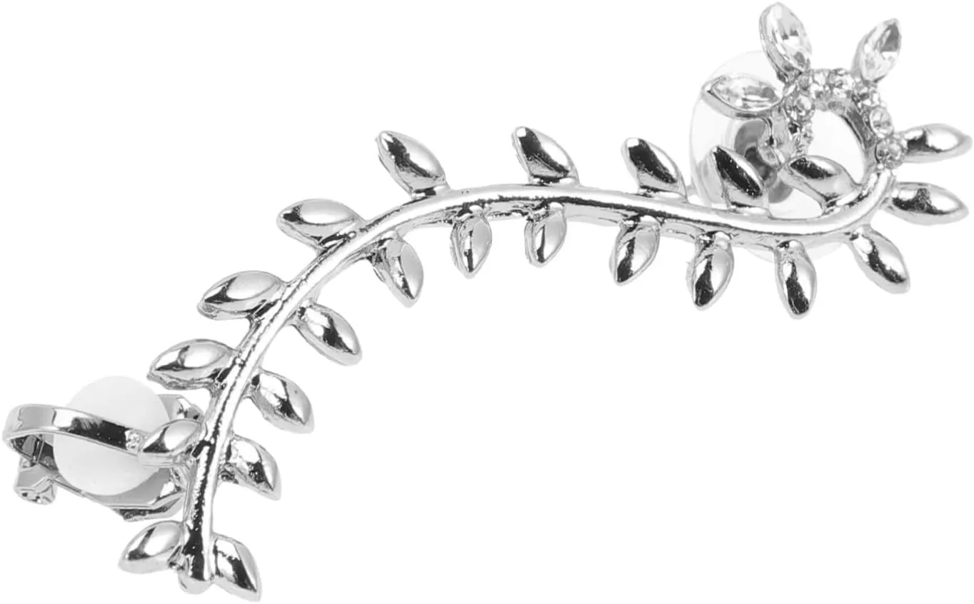 NOLITOY Stylish Leaf Ear Clips for Women Non Piercing Cuff Earrings Unique Design Comfortable Ear Wraps for
