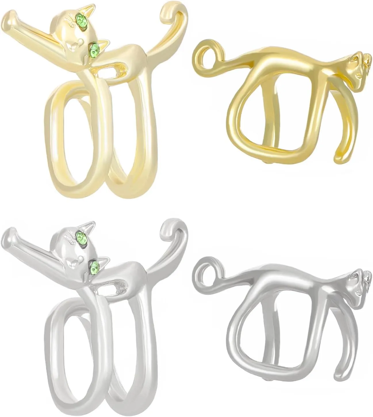 Novelty Cats Shaped Ear Clip for Party Outfits Easy to Wear Ear Cuff Stylish Jewelry