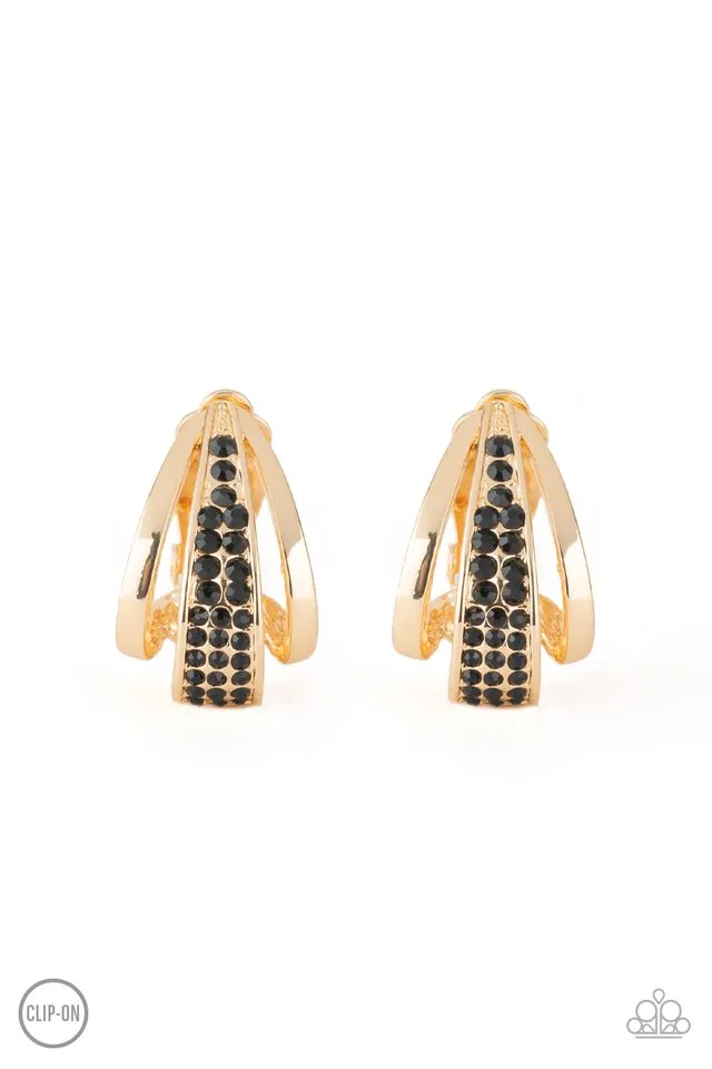 Paparazzi Earring ~ Bank Night - Gold