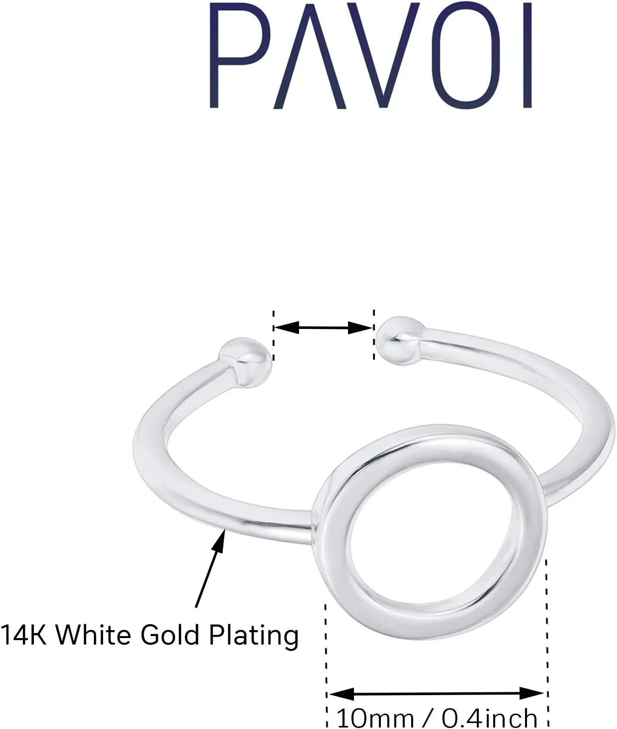 PAVOI 14K Gold Karma Open Circle Ring | Gold Plated Adjustable Rings for Women | Stackable Rings