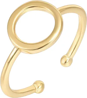 PAVOI 14K Gold Karma Open Circle Ring | Gold Plated Adjustable Rings for Women | Stackable Rings