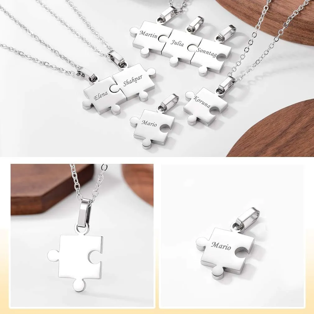 Personalized Gold BFF Necklace for 3 Pcs Split Heart Matching Friendship Couple Necklaces 14k Gold Plated 925 Sterling Silver Pendant Custom Gifts for Best Friend Women