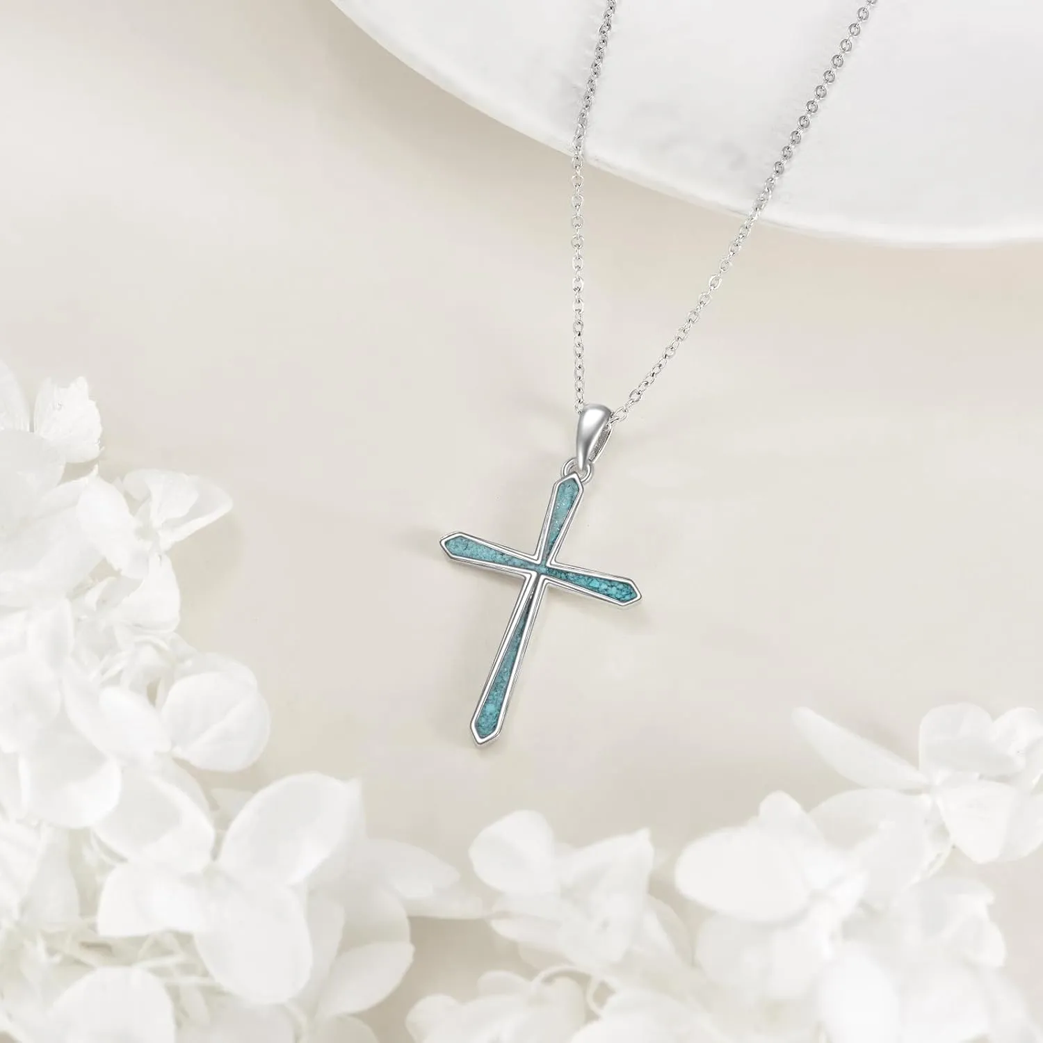 POPLYKE Cross Necklace 925 Sterling Silver Sea Turtle Necklace Turtle Necklace Cross Jewelry for Women