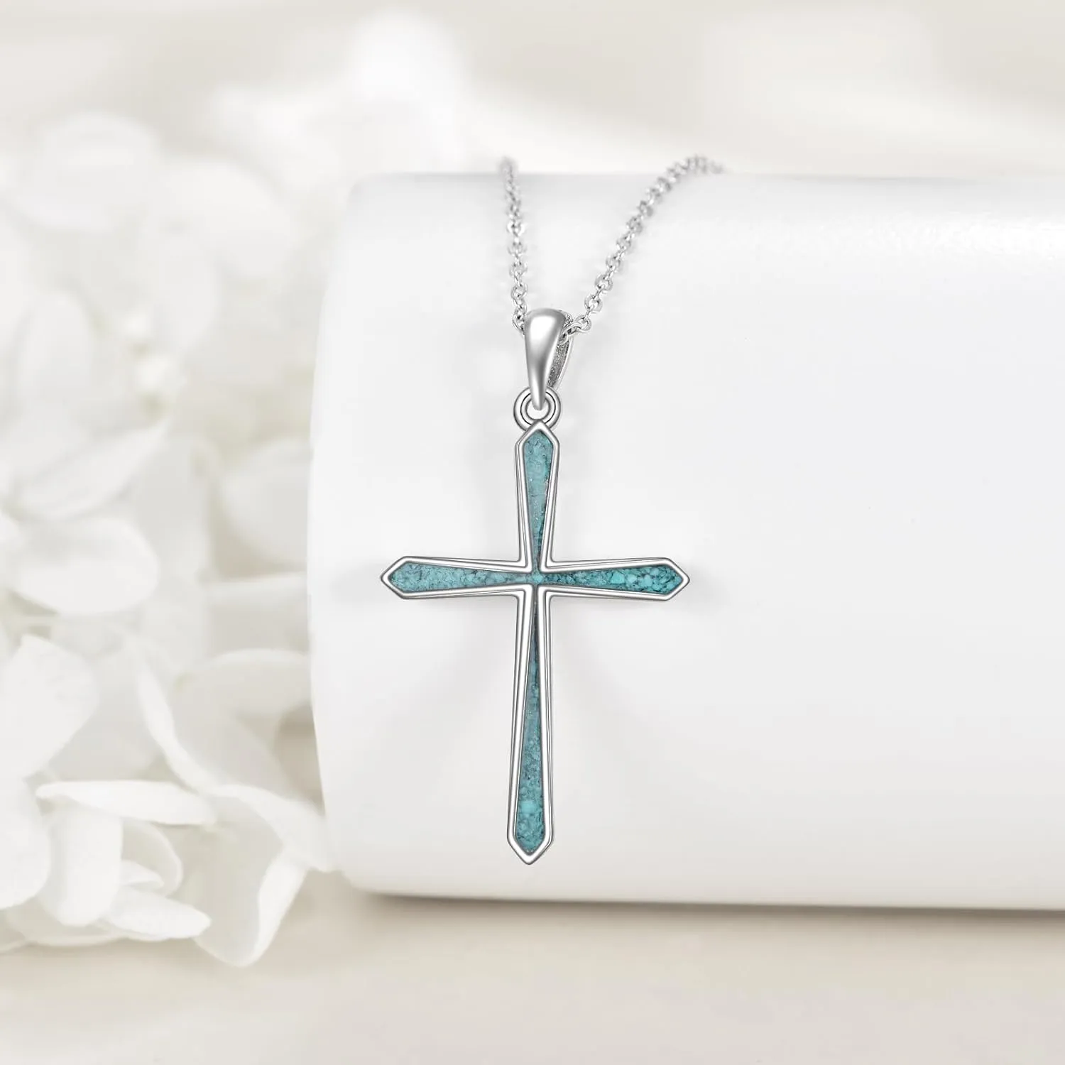 POPLYKE Cross Necklace 925 Sterling Silver Sea Turtle Necklace Turtle Necklace Cross Jewelry for Women