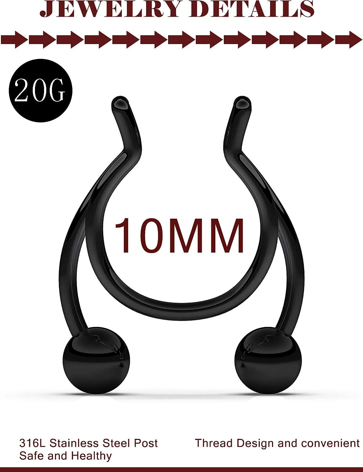 Prjndjw Fake Nipple Rings Stainless Steel Fake nipple piercing Faux Nipple Ring Non Piercings Adjustable Nipple rings Clip-on For Women Body Piercing Jewelry