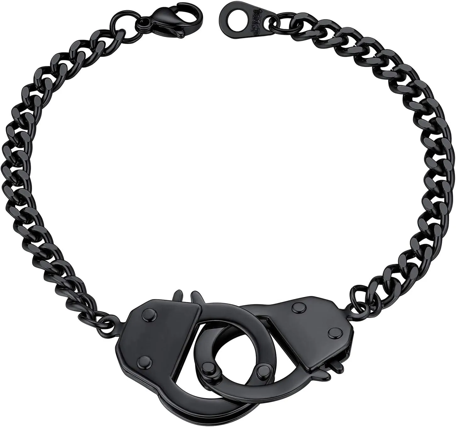 PROSTEEL Trendy Handcuffs Design/Customize Words Ankle Bracelet For Women, 316L Stainless Steel Anklets Silver/Gold/Black Tone, Hypoallergenic, Come with Box