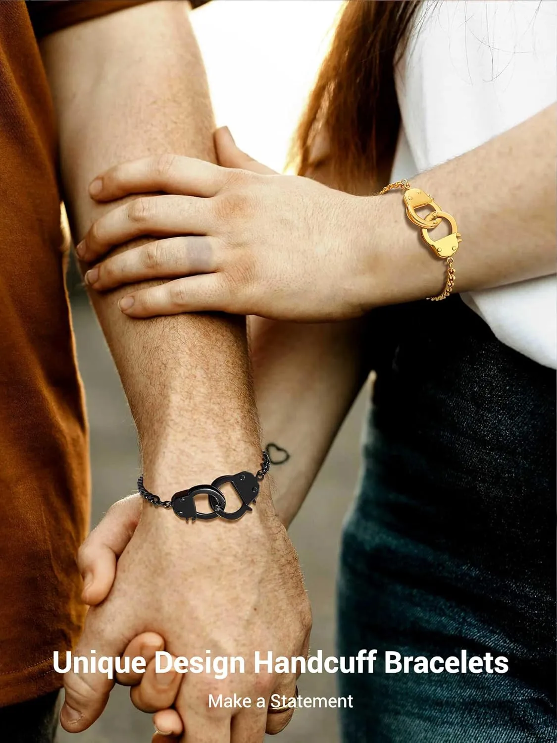 PROSTEEL Trendy Handcuffs Design/Customize Words Ankle Bracelet For Women, 316L Stainless Steel Anklets Silver/Gold/Black Tone, Hypoallergenic, Come with Box