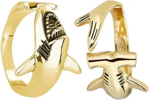 Punk Gothic Rings for Men Women Adjustable Knuckle Stackable Rings Personalized Tiger Lion Shark Dragon Wolf Snake Rings for Teen Girls Cool Jewelry