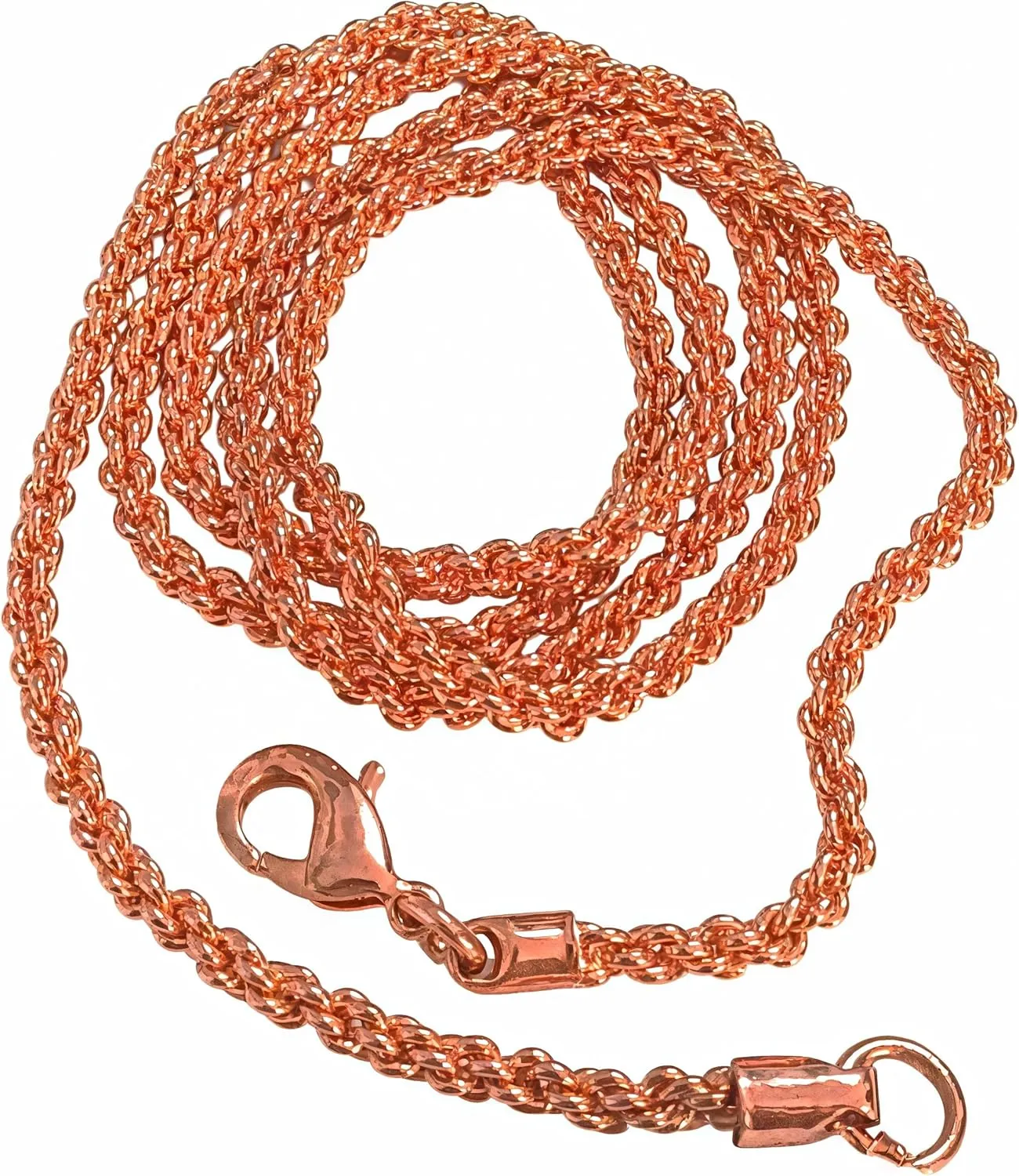Pure Copper Diamond Cut Chain Necklace for Men & Women, Heavy Solid Copper Statement Jewelry Gift, Multiple Lengths (1626 Inch)