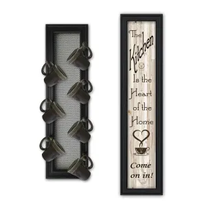 "Come On In" 2-Piece Vignette with 7-Peg Mug Rack by Millwork Engineering
