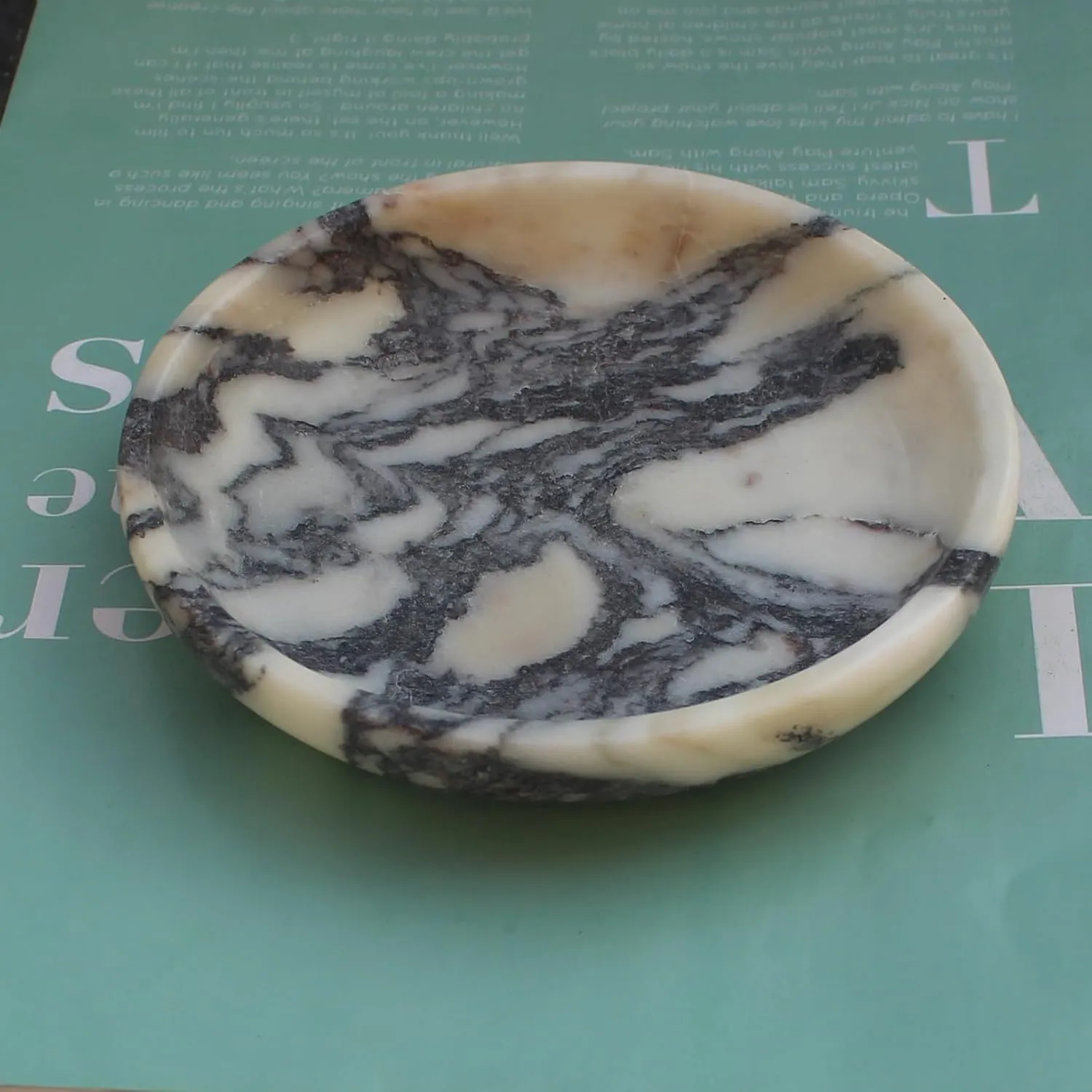 Real Calacatta Viola Marble Jewelry Dish Tray 5.5", Small Luxury Trinket Dish for Ring Earring Keys, Gift for Women