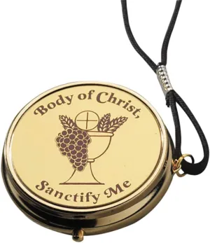 Religious Gifts Body of Christ Sanctify Me Pyx Hospital Communion Church Hosts Gold Pendant
