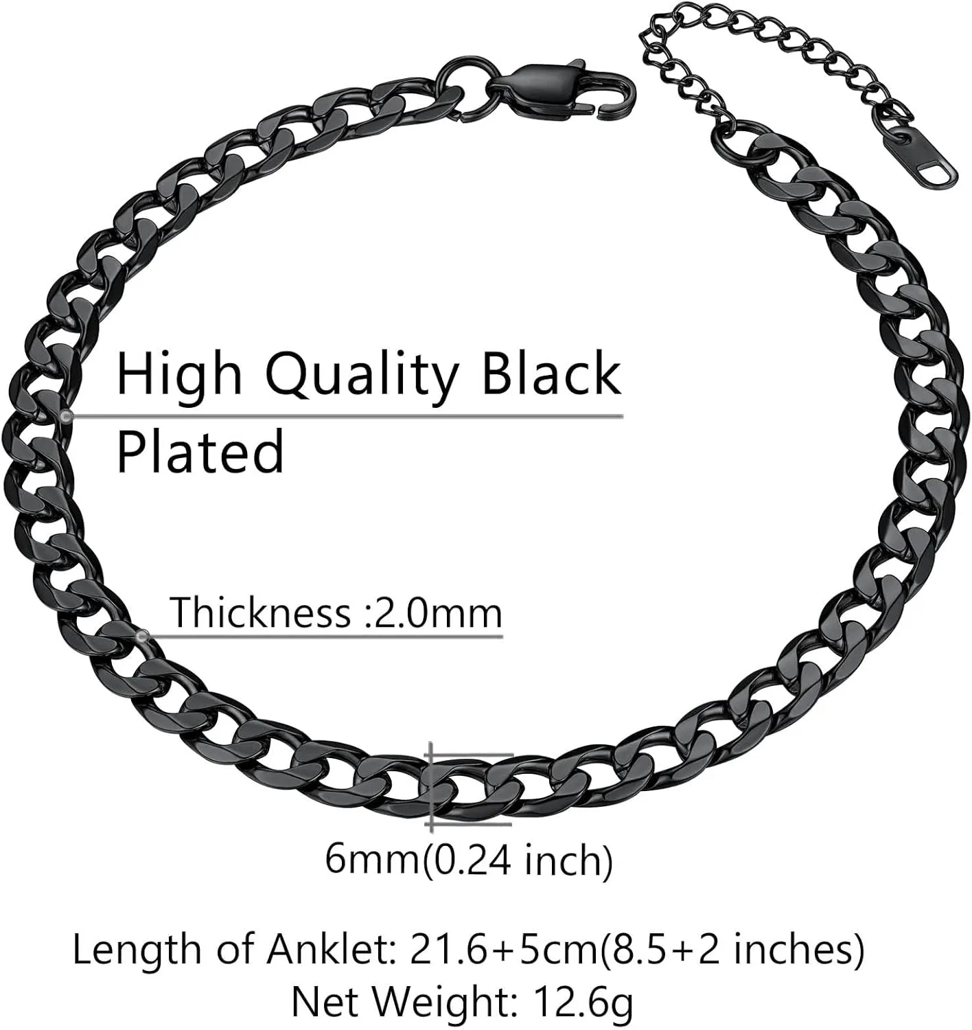 Richsteel Anklets for Women Cuban/Figaro/Spiga Wheat Chain Stainless Steel/18K Gold Plated Ankle Bracelet Beach Waterproof Foot Jewelry