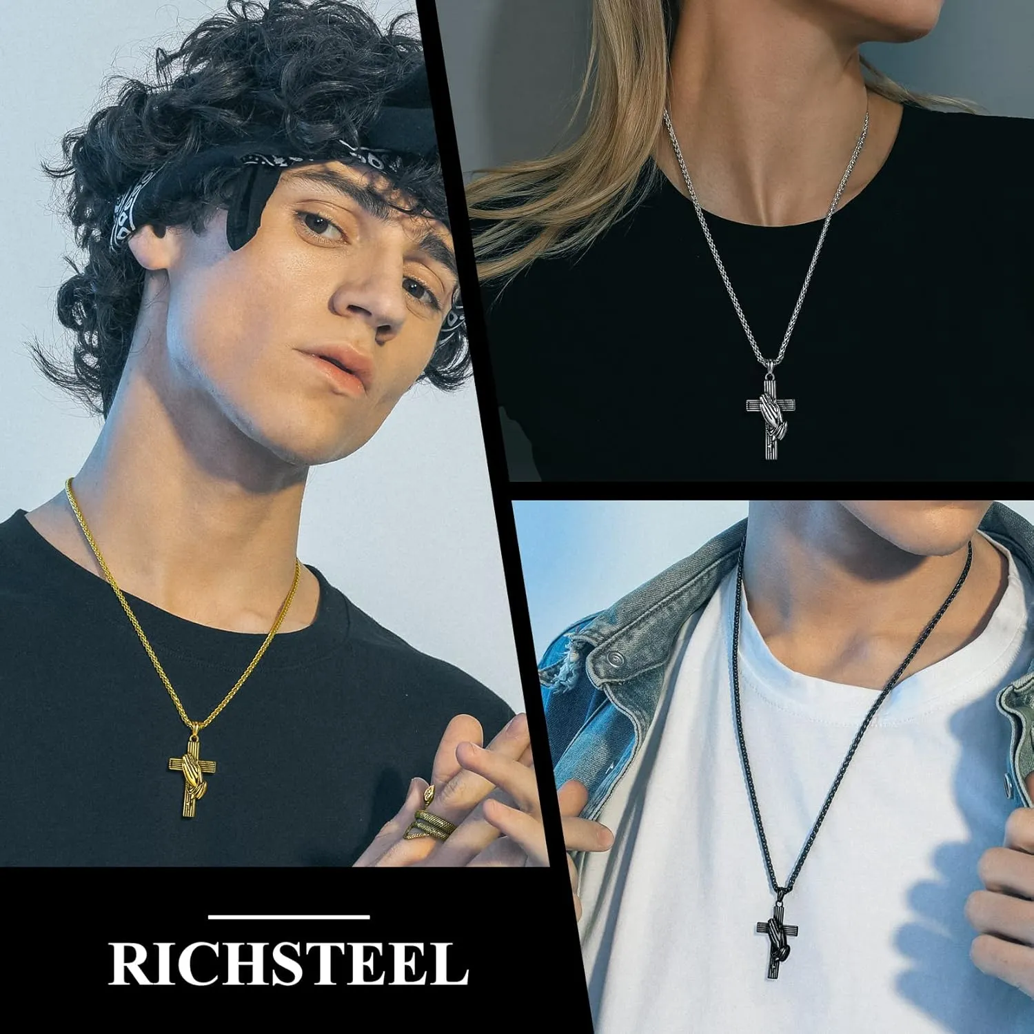 Richsteel Urn Necklace for Ashes Cremation Jewelry Memorial Keepsake Pendant with Chain