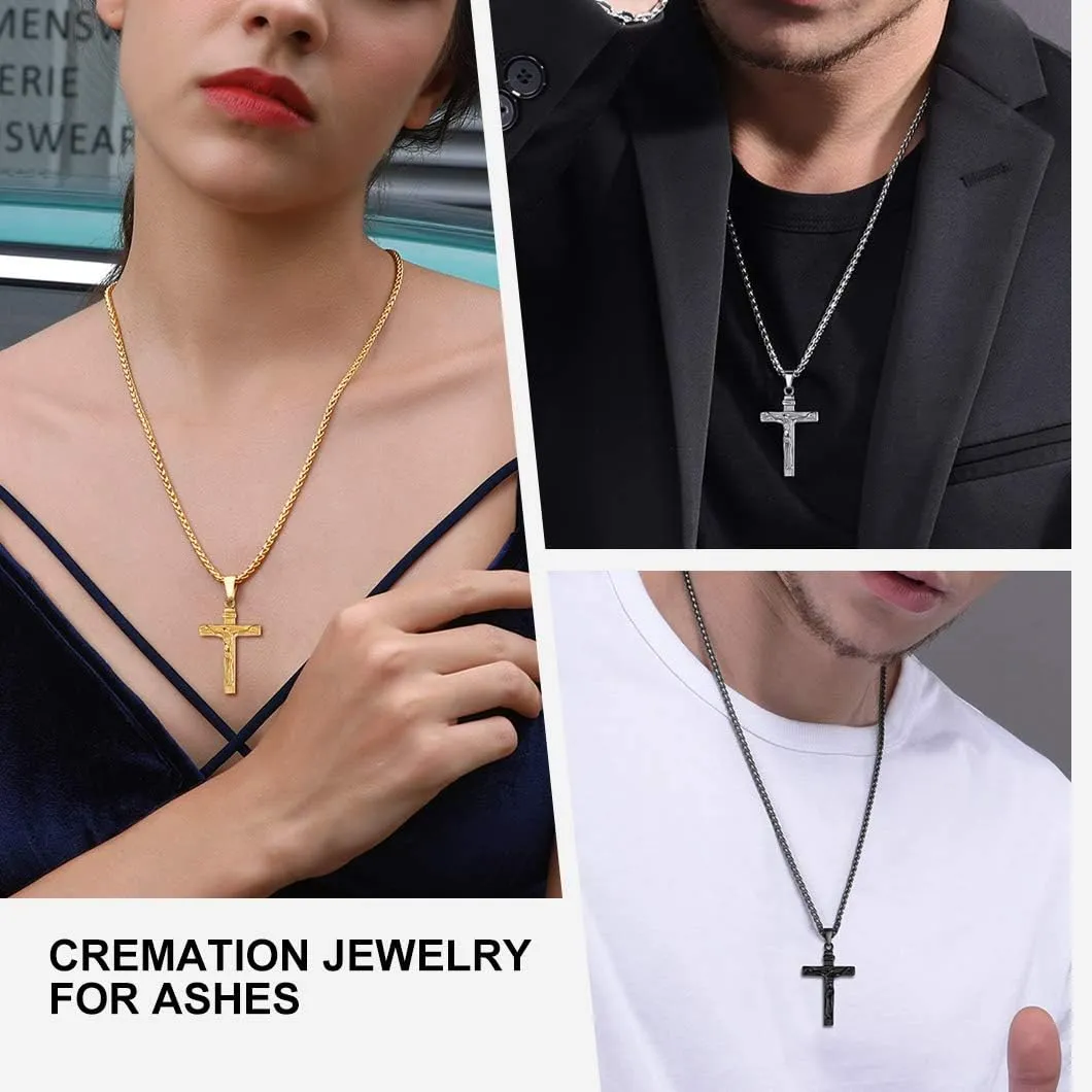 Richsteel Urn Necklaces for Ashes for Women Men Cremation Pendant Necklace for Ashes Stainless Steel Memorial Jewelry