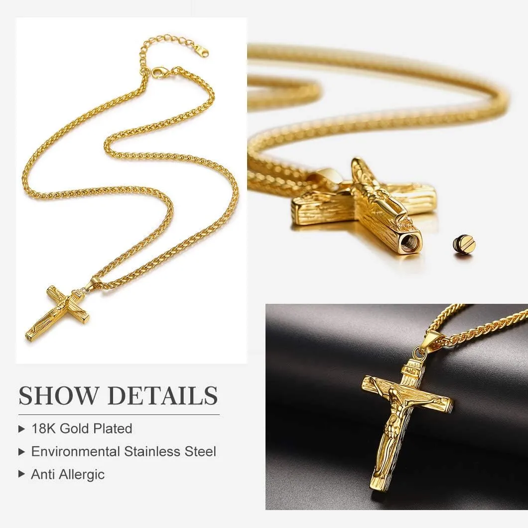 Richsteel Urn Necklaces for Ashes for Women Men Cremation Pendant Necklace for Ashes Stainless Steel Memorial Jewelry