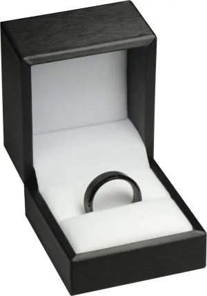 Ring Box for Wedding Proposal Engagement for Men Women Luxury Soft Touch Black PU Leather Ring Jewelry Gift Holder Box