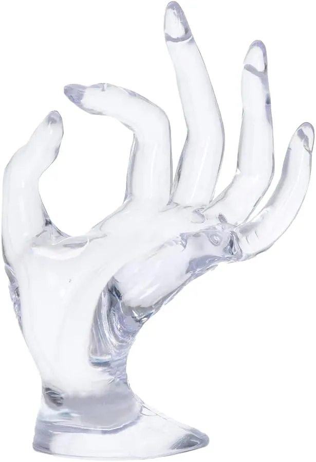 Ring Holder for Jewelry, Y2k Pink Room Decor Aesthetic, Preppy Room Decor, Hand Shape Jewelry Holder, Gifts for Women Girls (Transparent)