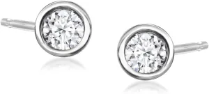 Ross-Simons 0.10 ct. t.w. Bezel-Set Lab-Grown Diamond Stud Earrings in Sterling Silver