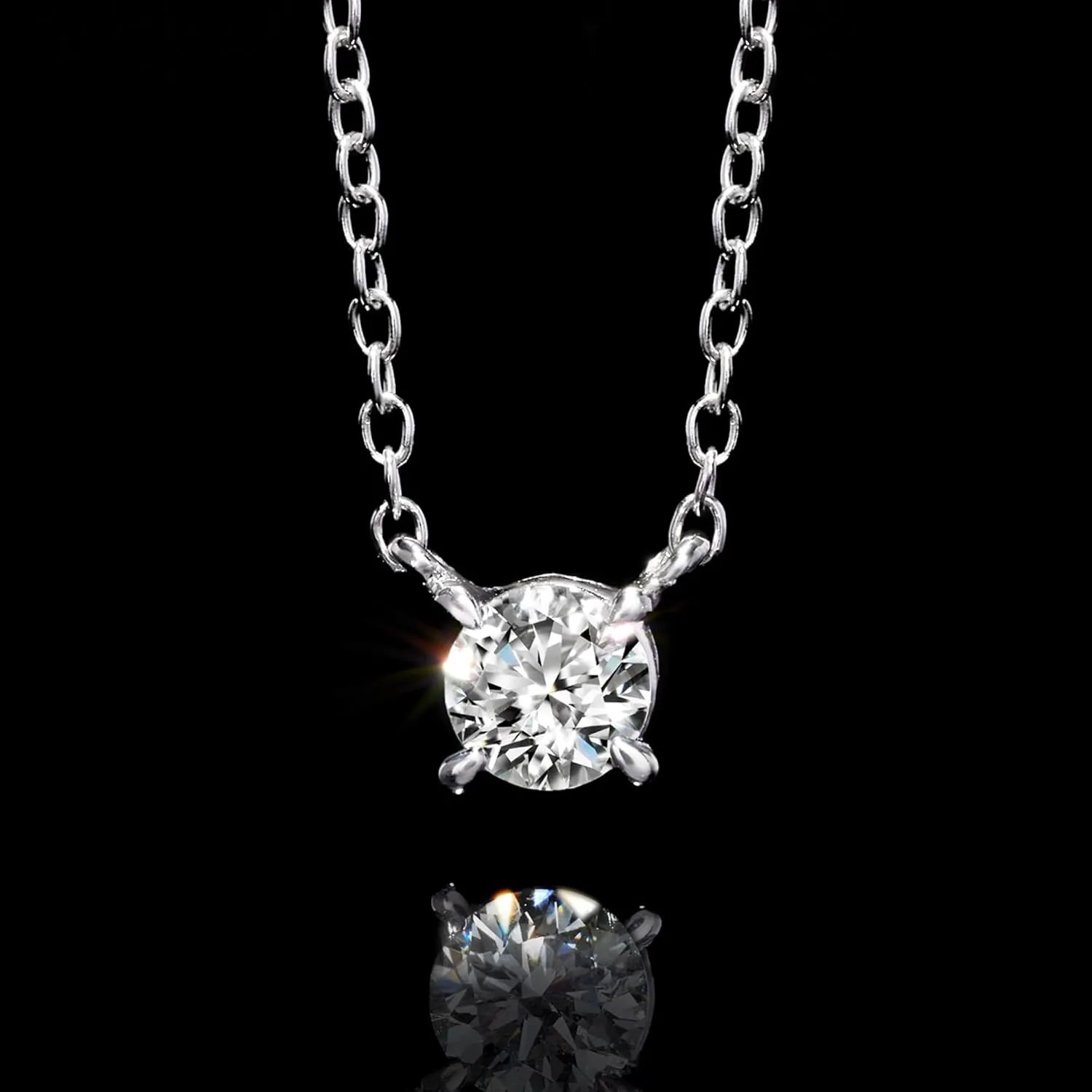 Ross-Simons 0.15 Carat Lab-Grown Diamond Solitaire Necklace in Sterling Silver