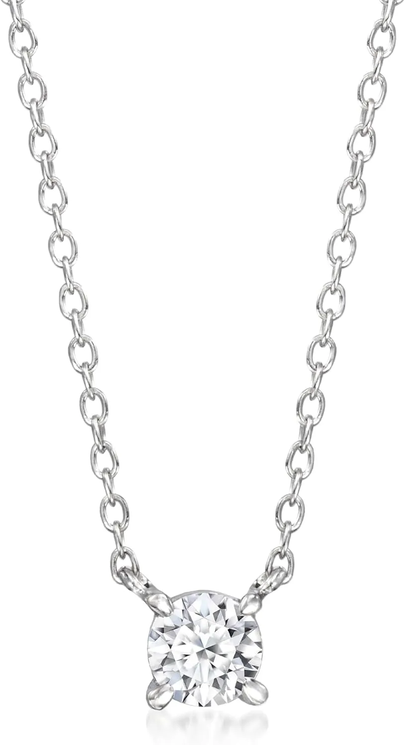 Ross-Simons 0.25 Carat Lab-Grown Diamond Solitaire Necklace in Sterling Silver