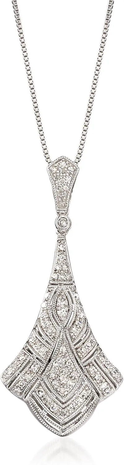 Ross-Simons 0.33 ct. t.w. Diamond Pendant Necklace in Sterling Silver