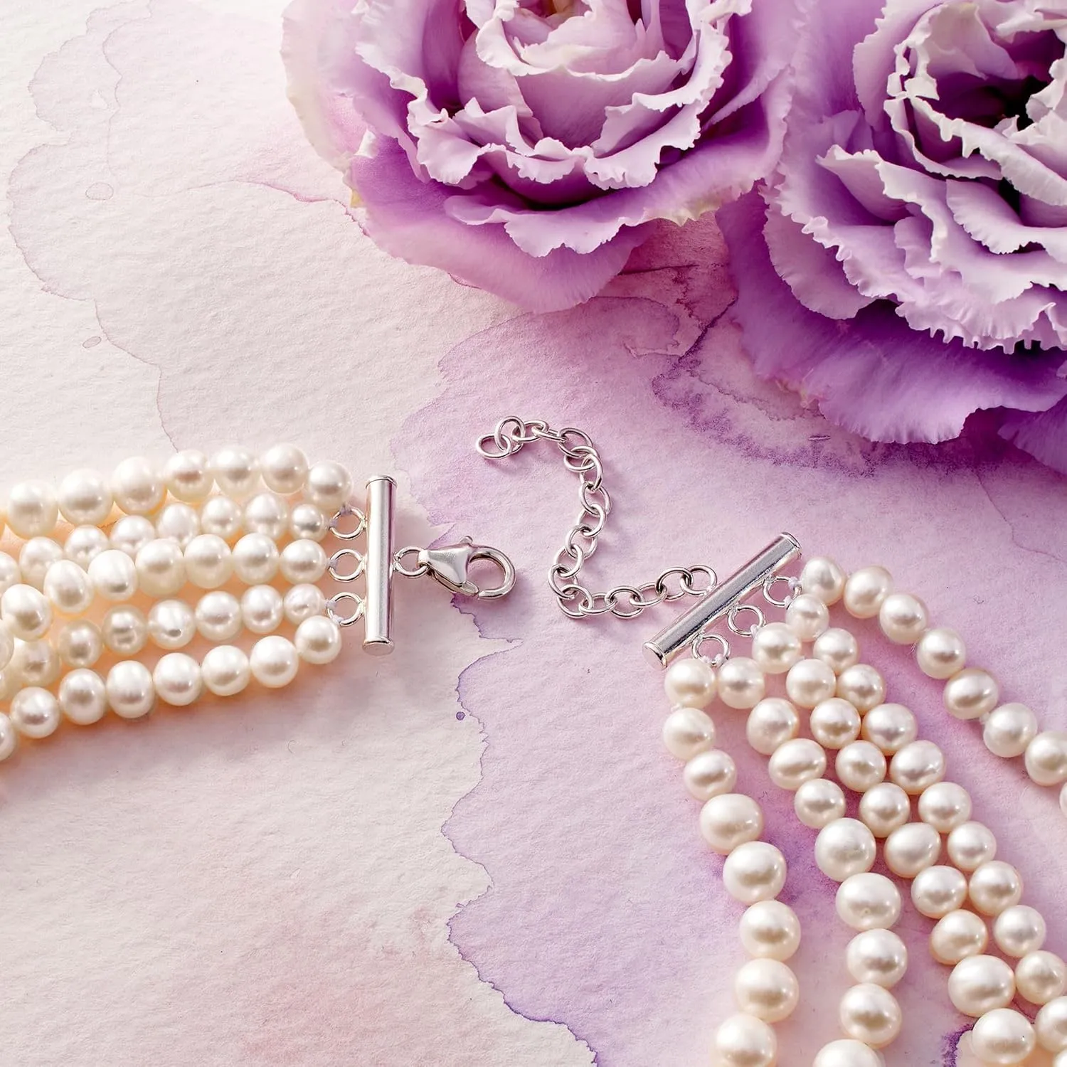 Ross-Simons 4-8.5mm Cultured Pearl 5-Strand Layered Necklace with Sterling Silver