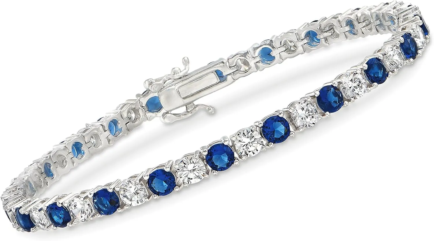 Ross-Simons 4.35 ct. t.w. Simulated Gemstone and 4.35 ct. t.w. CZ Tennis Bracelet in Sterling Silver