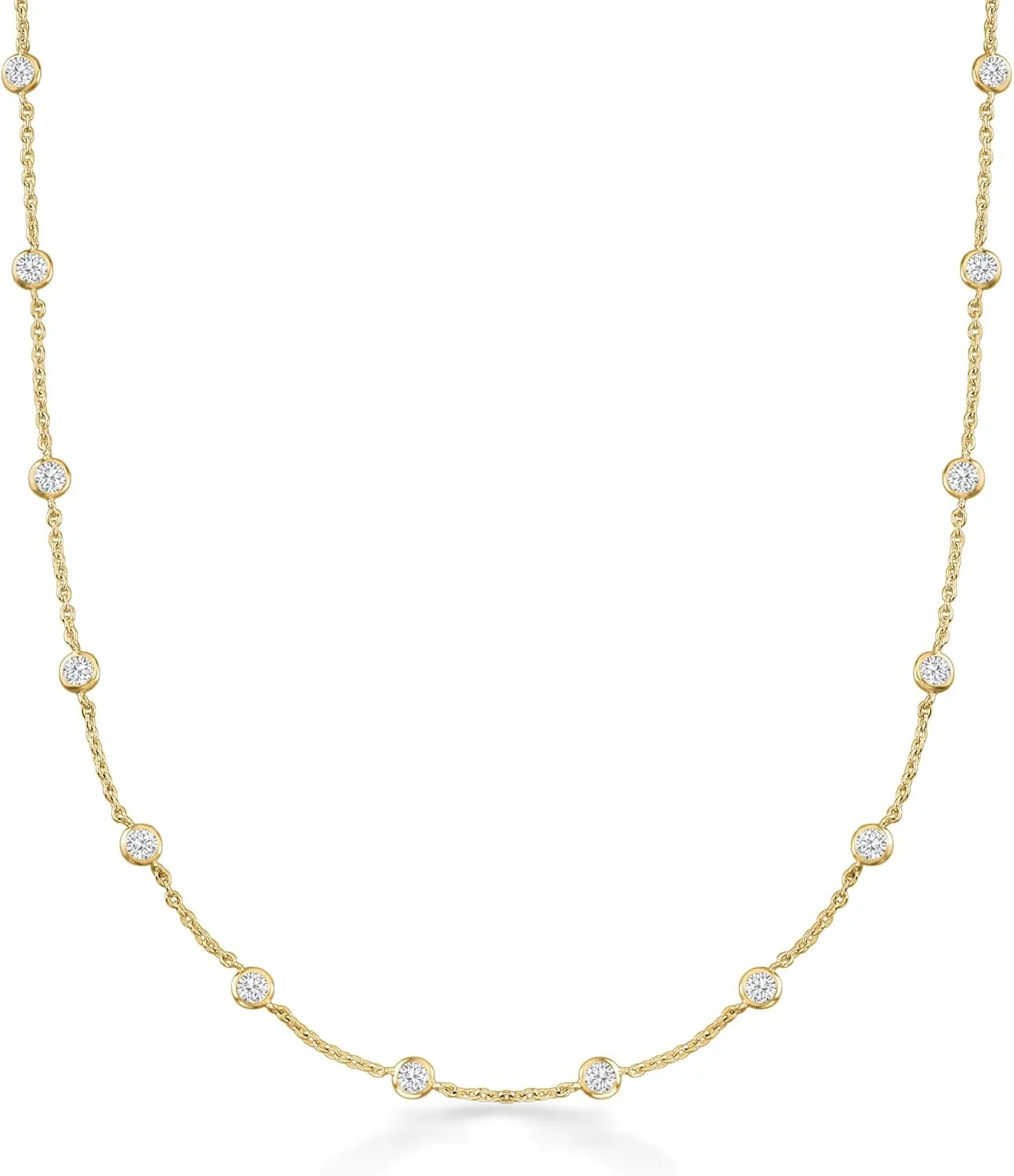 Ross-Simons 4.50 ct. t.w. CZ Station Necklace
