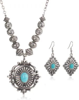 Rustic Couture's Western Jewelry Set for Women Cowgirl Vintage Western Necklace Earring
