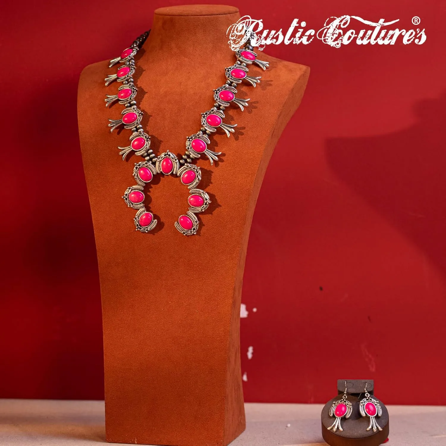 Rustic Couture's Western Jewelry Set for Women Cowgirl Vintage Western Necklace Earring