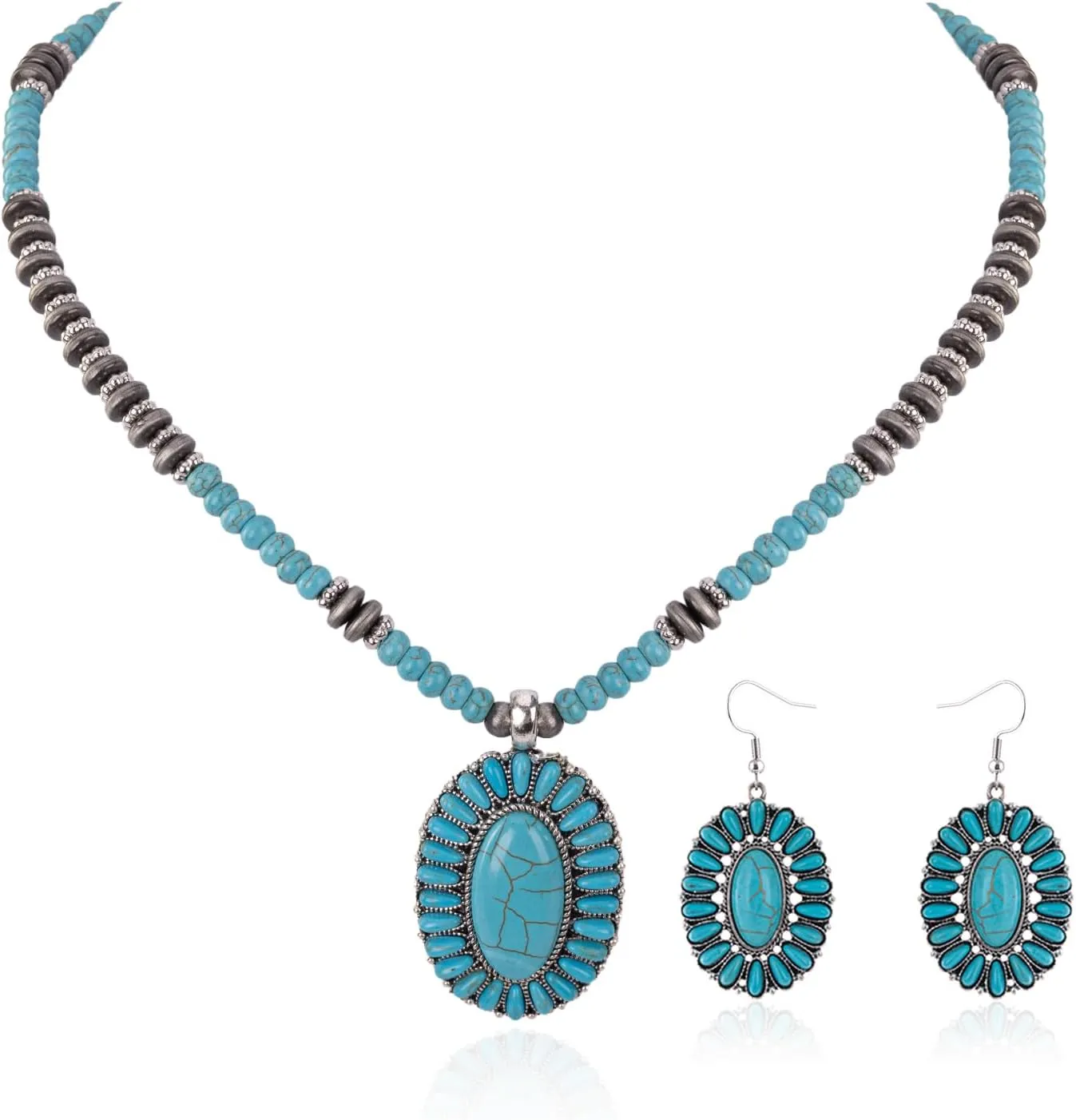 Rustic Couture's Western Jewelry Set for Women Cowgirl Vintage Western Necklace Earring