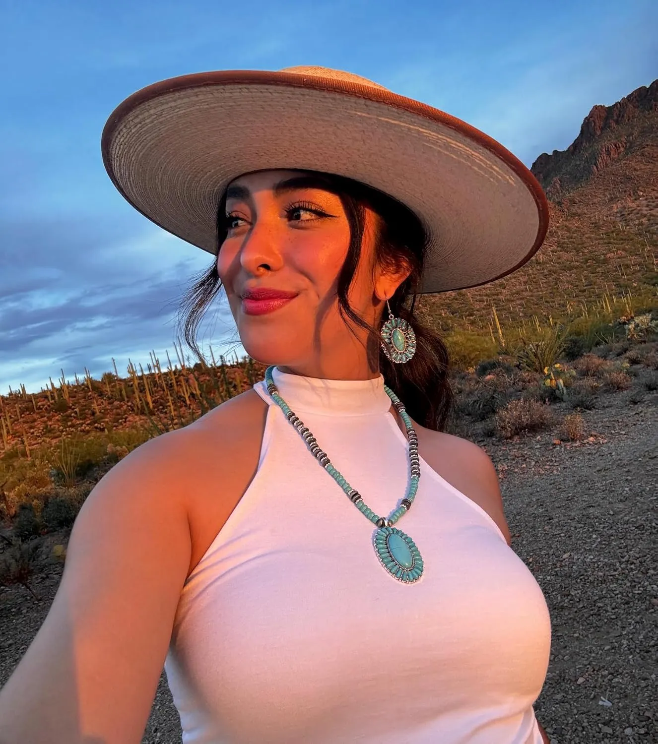 Rustic Couture's Western Jewelry Set for Women Cowgirl Vintage Western Necklace Earring