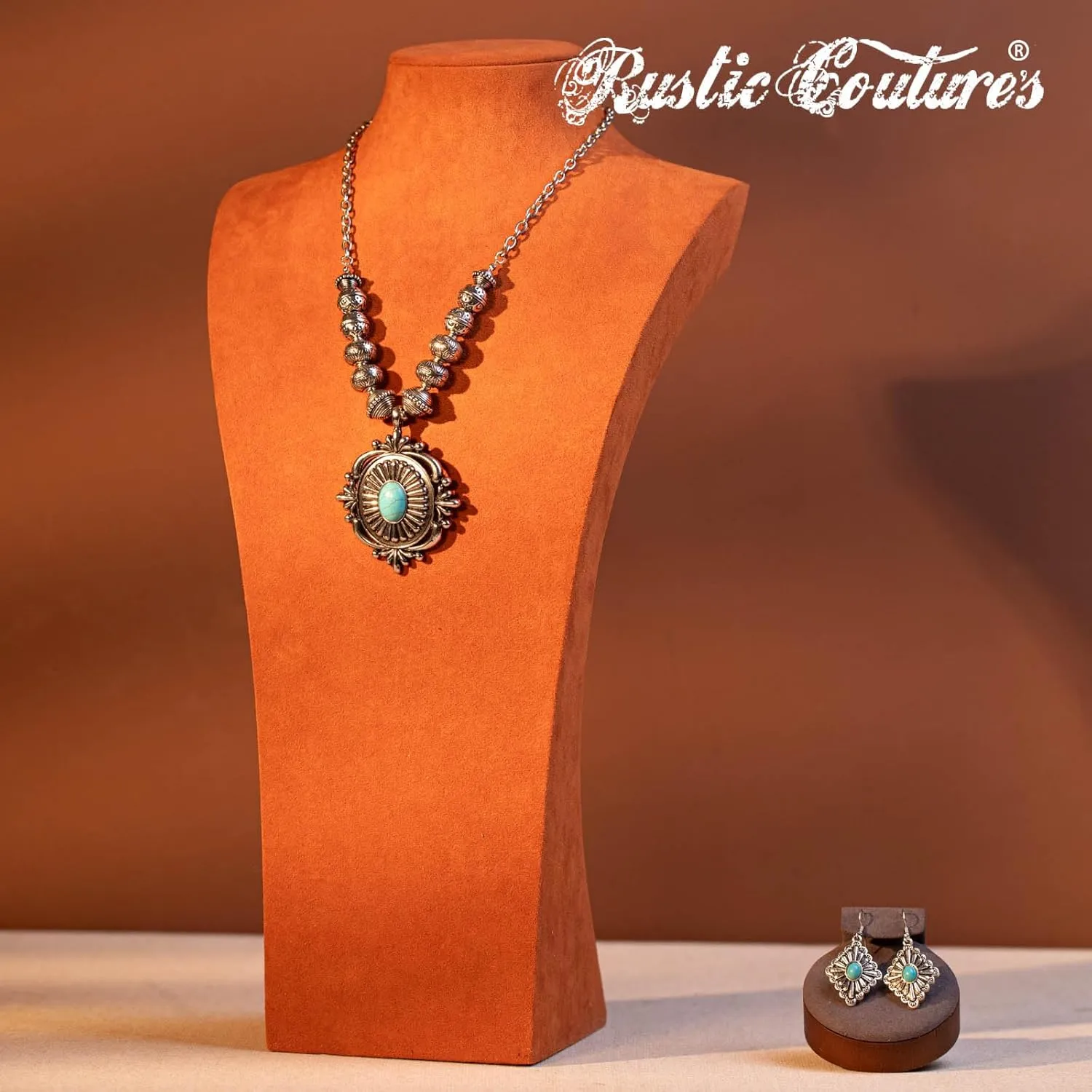 Rustic Couture's Western Jewelry Set for Women Cowgirl Vintage Western Necklace Earring